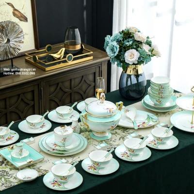 BỘ BÁT ĐŨA HỌA TIẾT HOA LAN